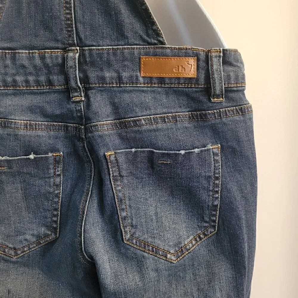 NWOT Dollhouse Juniors Womens denim jeans Overalls Size 1 - Picture 7 of 9